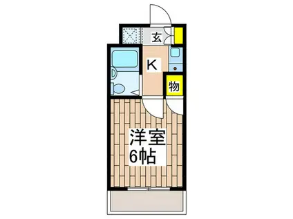 ジョルジュ磯子(1K/2階)の間取り写真