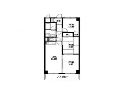 サングレイス(3LDK/4階)の間取り写真
