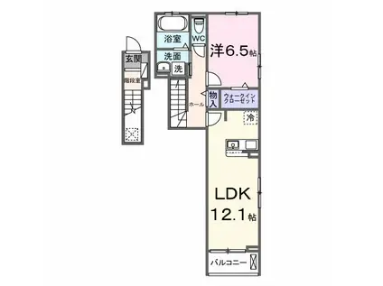 サンフィールド ガーデン(1LDK/2階)の間取り写真