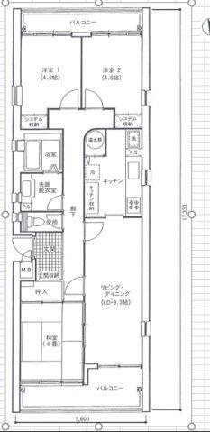 あさかヴィレッジ リニア棟(3LDK/3階)の間取り写真