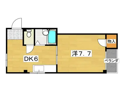 クワイエット香里(1DK/3階)の間取り写真