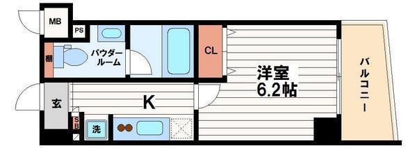 FUJIMAN北山町(1K/3階)の間取り写真