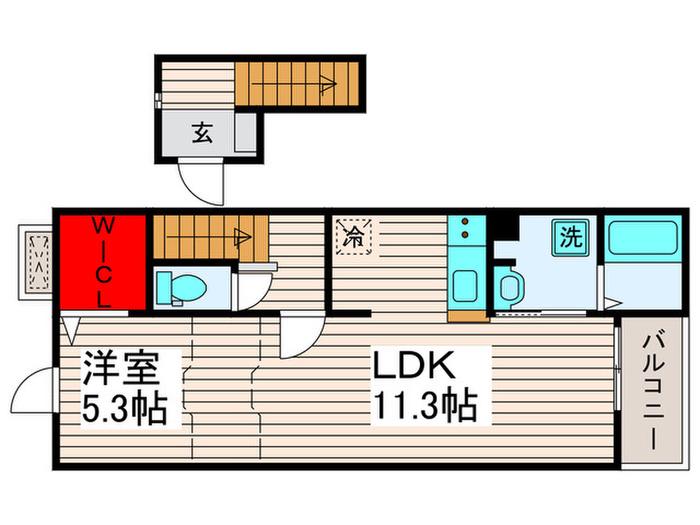 フリージアII(1LDK/2階)の間取り写真