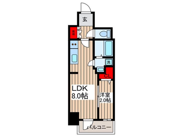 オーパスホームズ南行徳(1LDK/5階)の間取り写真
