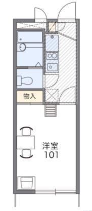 レオパレスカメリア五番館(1K/1階)の間取り写真