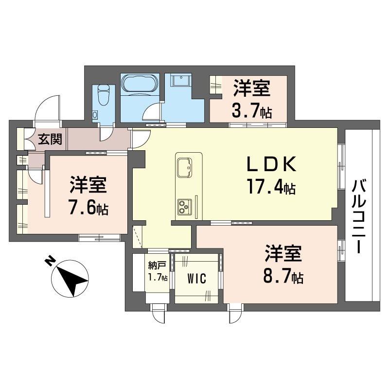 プルネ メゾン(3SLDK/2階)の間取り写真