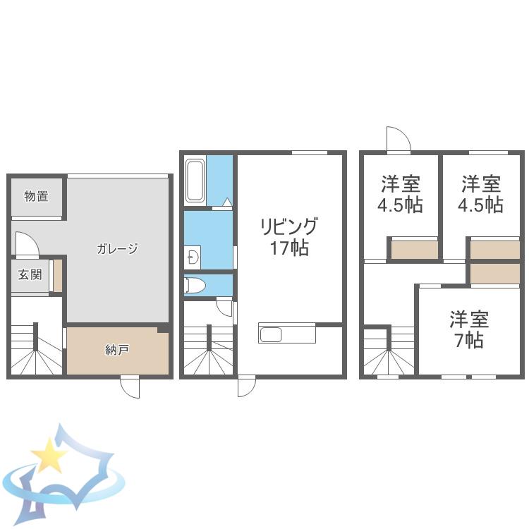 パティオ宮の森(3SLDK/1階)の間取り写真