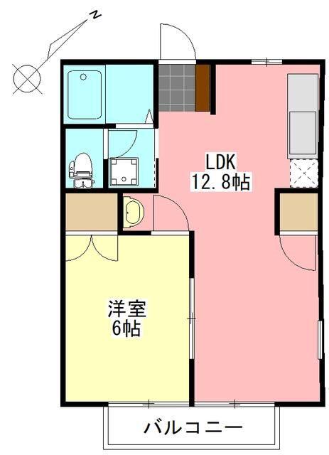 ドミール葵(1LDK/1階)の間取り写真