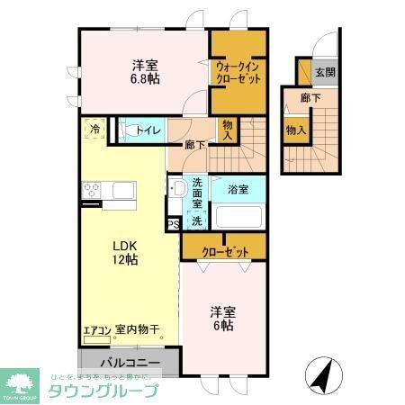 プラティークI(2LDK/2階)の間取り写真