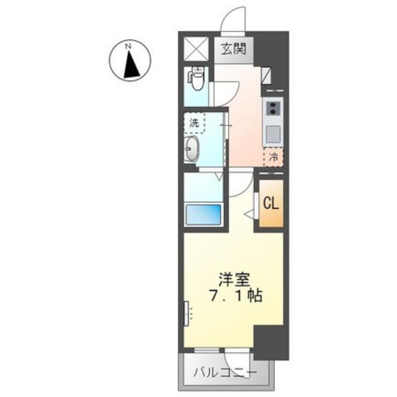 グランエッセ(1K/7階)の間取り写真