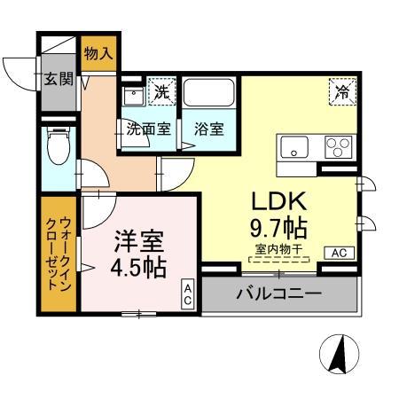 MON REVE 2025II(1LDK/2階)の間取り写真