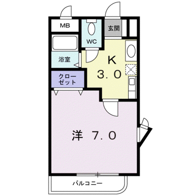 シーポート花時計(1K/4階)の間取り写真