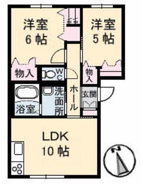 グランメール21(2LDK/3階)の間取り写真