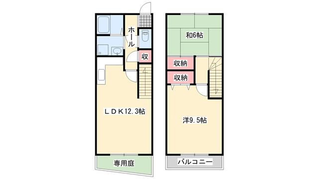 マウントビレッジ大池台(2LDK/1階)の間取り写真