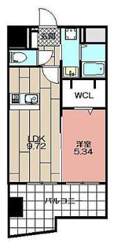 THE SQUARE・GLORY RESIDENCE(1LDK/4階)の間取り写真