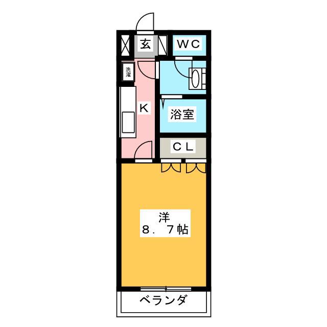 ドラマージュ(1K/2階)の間取り写真