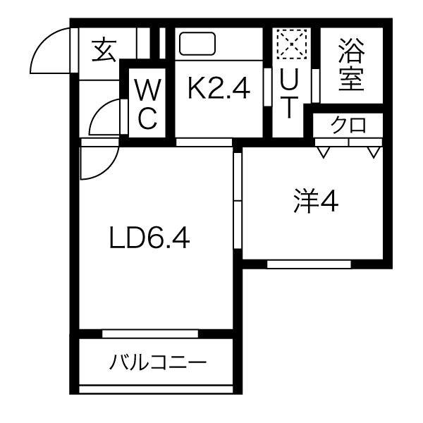 レラステージ26(1LDK/4階)の間取り写真