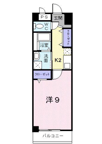 プラシード倉敷(1K/6階)の間取り写真