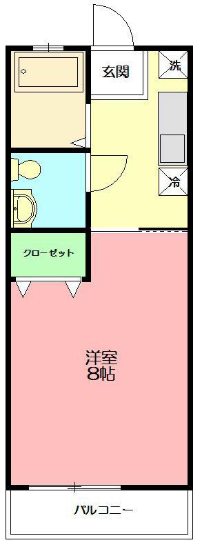 S・ブロッサム(1K/2階)の間取り写真