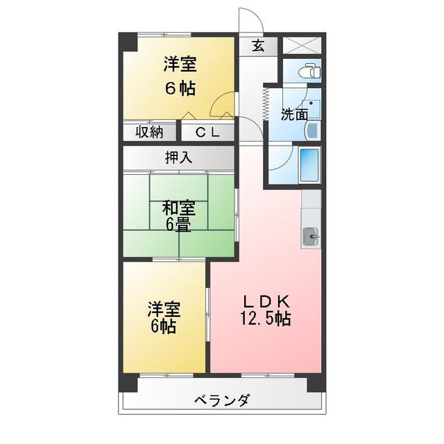 グランレーヴ(3LDK/8階)の間取り写真