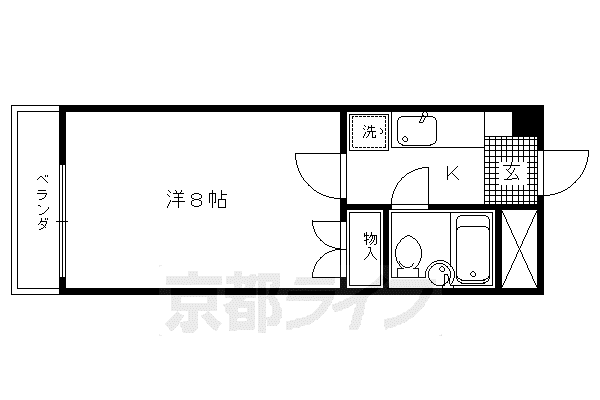 フォーブル末広(1K/4階)の間取り写真