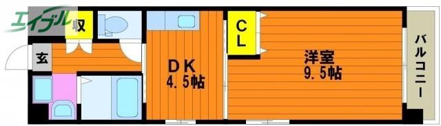 グレース島田本町(1DK/5階)の間取り写真