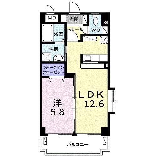 グレイスFJ(1LDK/4階)の間取り写真