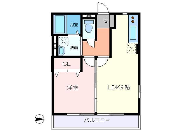 グリーンハイツ(1LDK/1階)の間取り写真