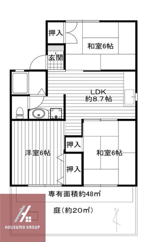 レクシア熊野町(3LDK/1階)の間取り写真