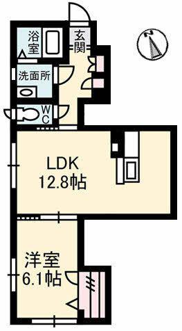 ヴィラージュ・エスト(1LDK/1階)の間取り写真