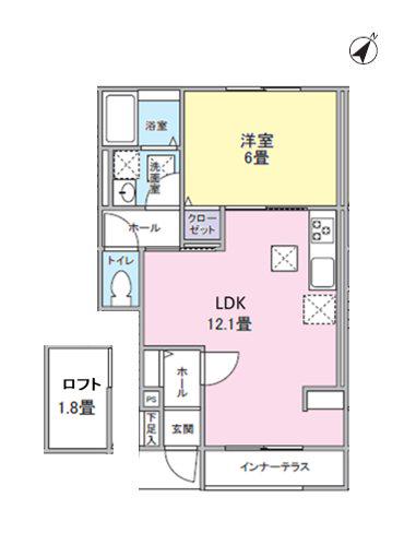 THE HOUSE NISHI HACHIOJI(1LDK/1階)の間取り写真