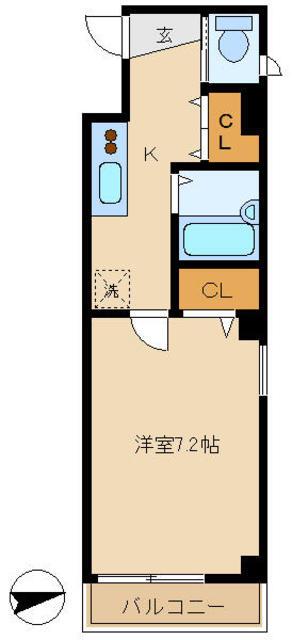 第43シンエイビル(1K/2階)の間取り写真