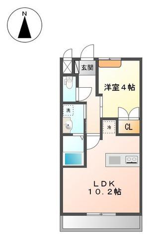 大鈴樹Ⅱ(1LDK/1階)の間取り写真