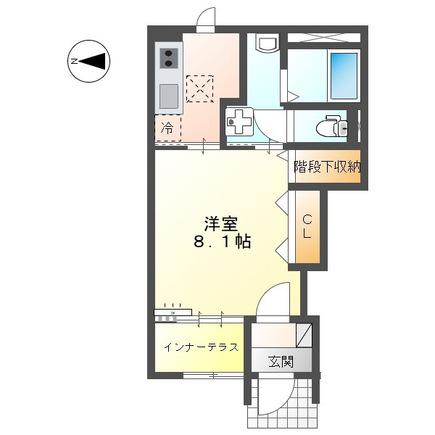 LA・NORD(1K/1階)の間取り写真