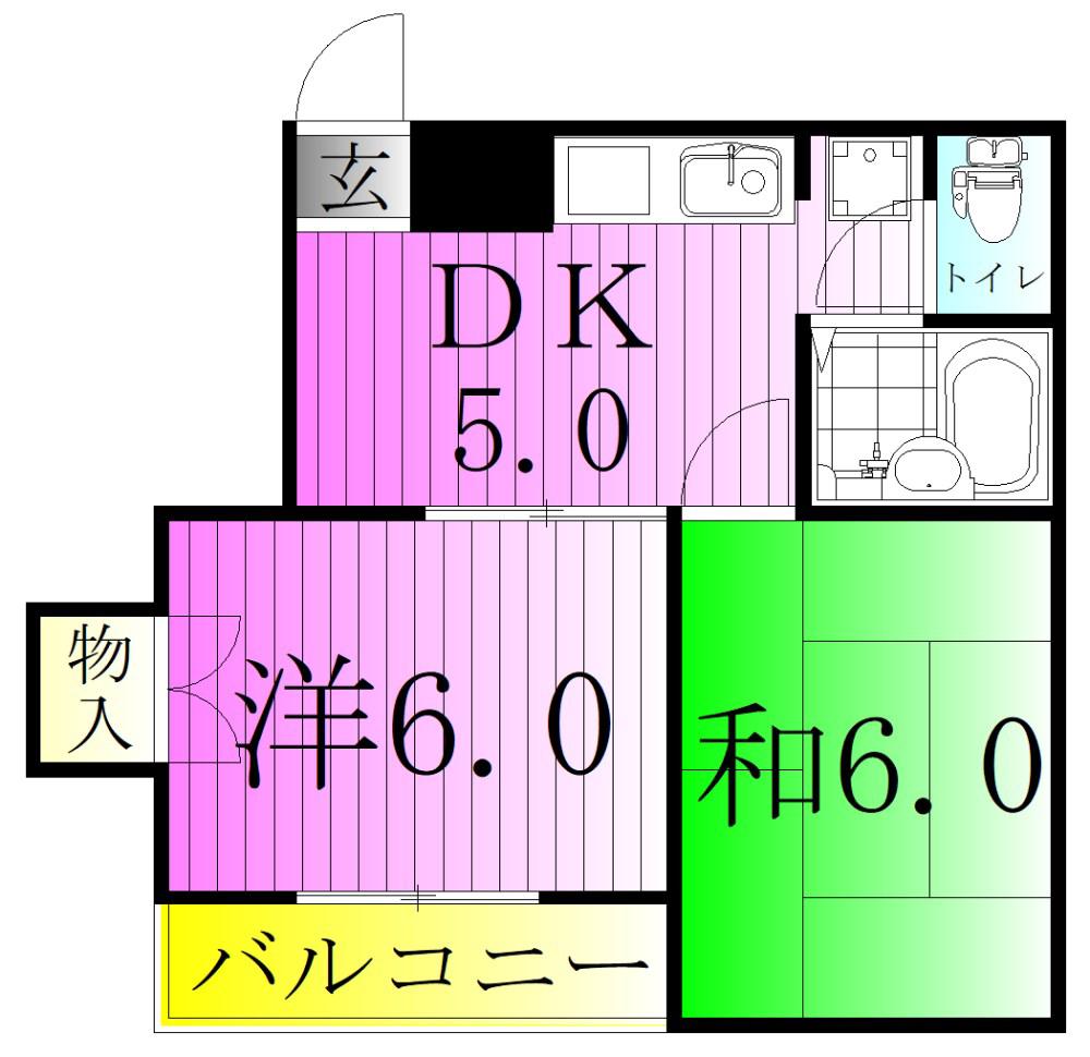 グランレッド1(2DK/2階)の間取り写真