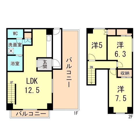 昭和レジデンス(3LDK/6階)の間取り写真