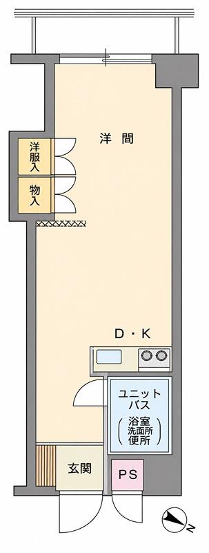 三幸第2マンション(ワンルーム/2階)の間取り写真