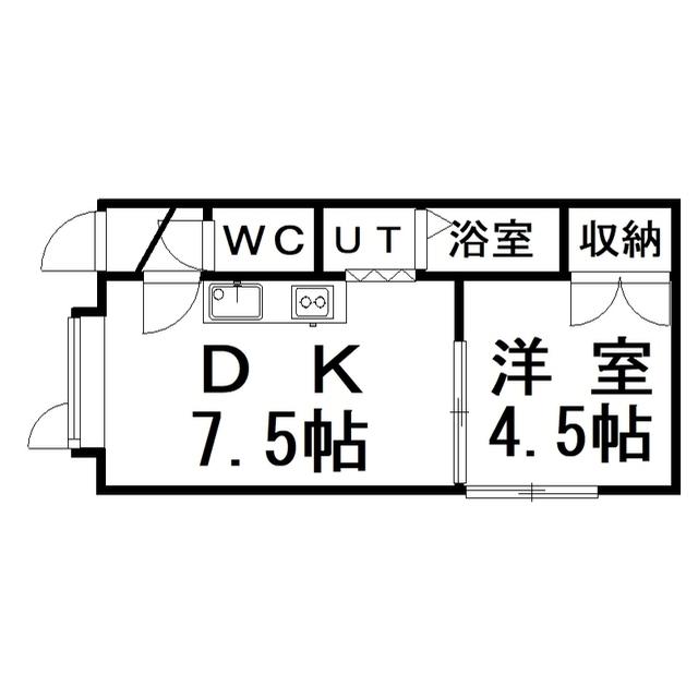 メゾンエレガンス(1DK/1階)の間取り写真