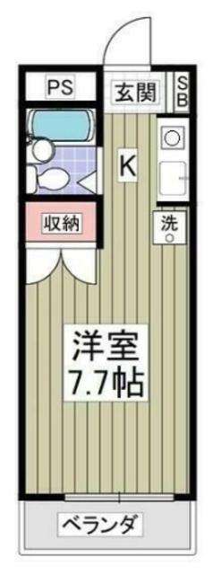 滝マンション第二春来(ワンルーム/2階)の間取り写真