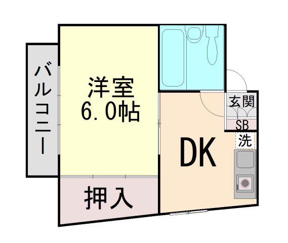 クラシス王子公園(1DK/3階)の間取り写真