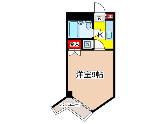 アップルハイツ六番館(1K/2階)の間取り写真