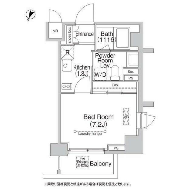 エミネンス高輪台(1K/12階)の間取り写真