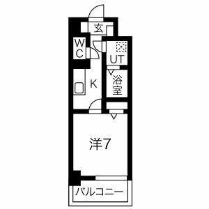 DIANA GARDEN(1K/6階)の間取り写真