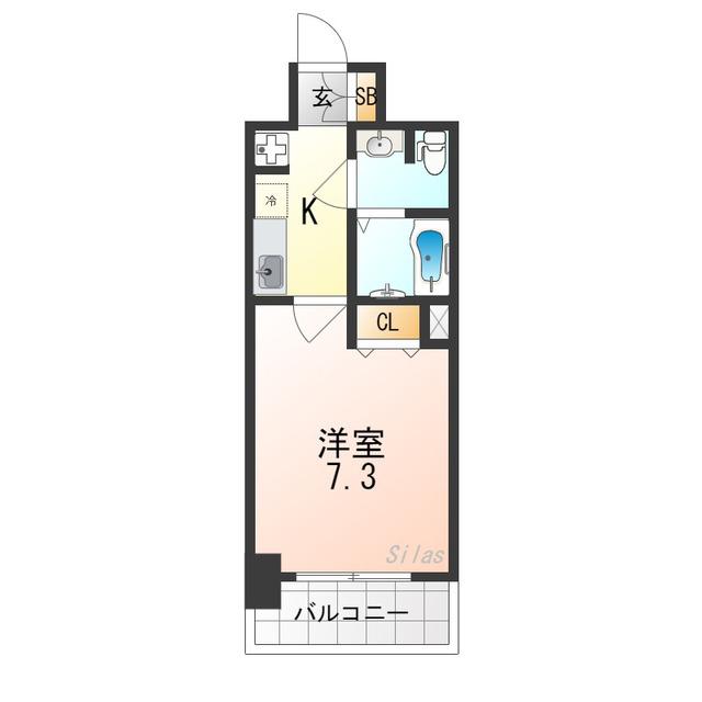 KDXレジデンス西大路(1K/2階)の間取り写真