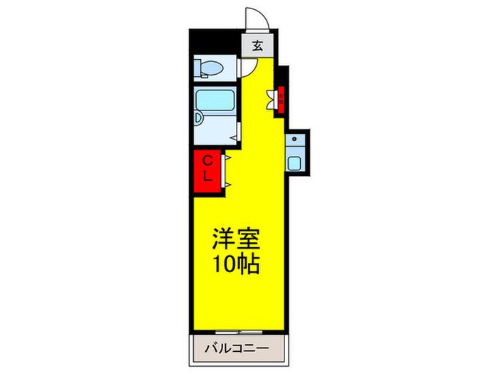 ロックブリッジハイツ(ワンルーム/3階)の間取り写真
