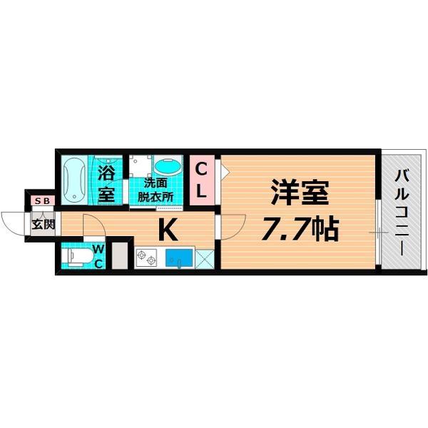 オマージュA(1K/3階)の間取り写真