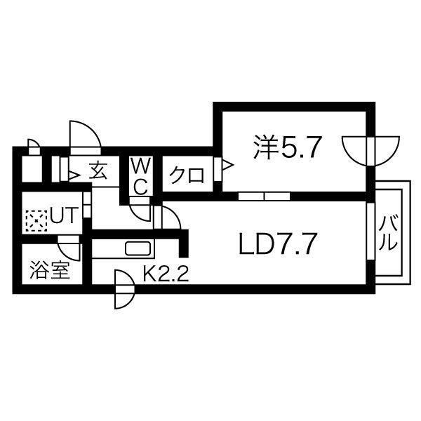 ピクシーガーデン美園(1LDK/1階)の間取り写真