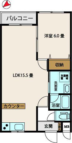 ベルメゾン成城(1LDK/3階)の間取り写真