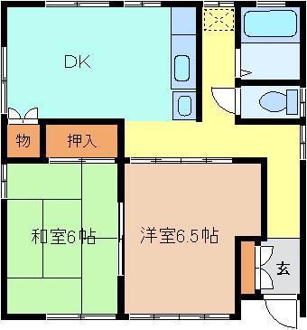 シンコーハイツ(2DK/1階)の間取り写真
