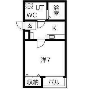プランドールS(1K/3階)の間取り写真